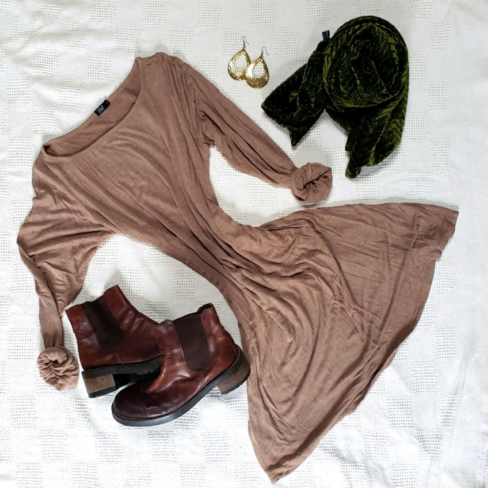 CCO LAST CHANCE Yala bamboo a line swing long sleeve dress